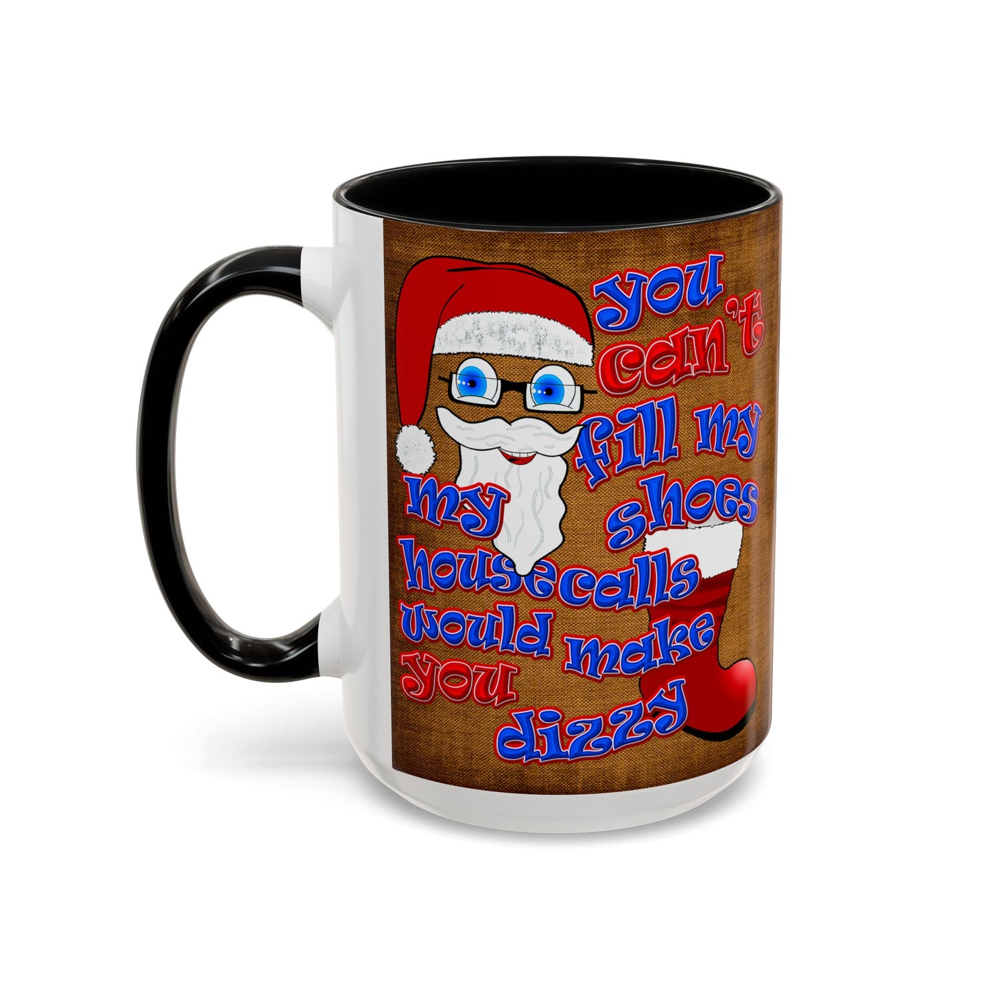 santa's shoes - Accent Mug (brown papyrus)