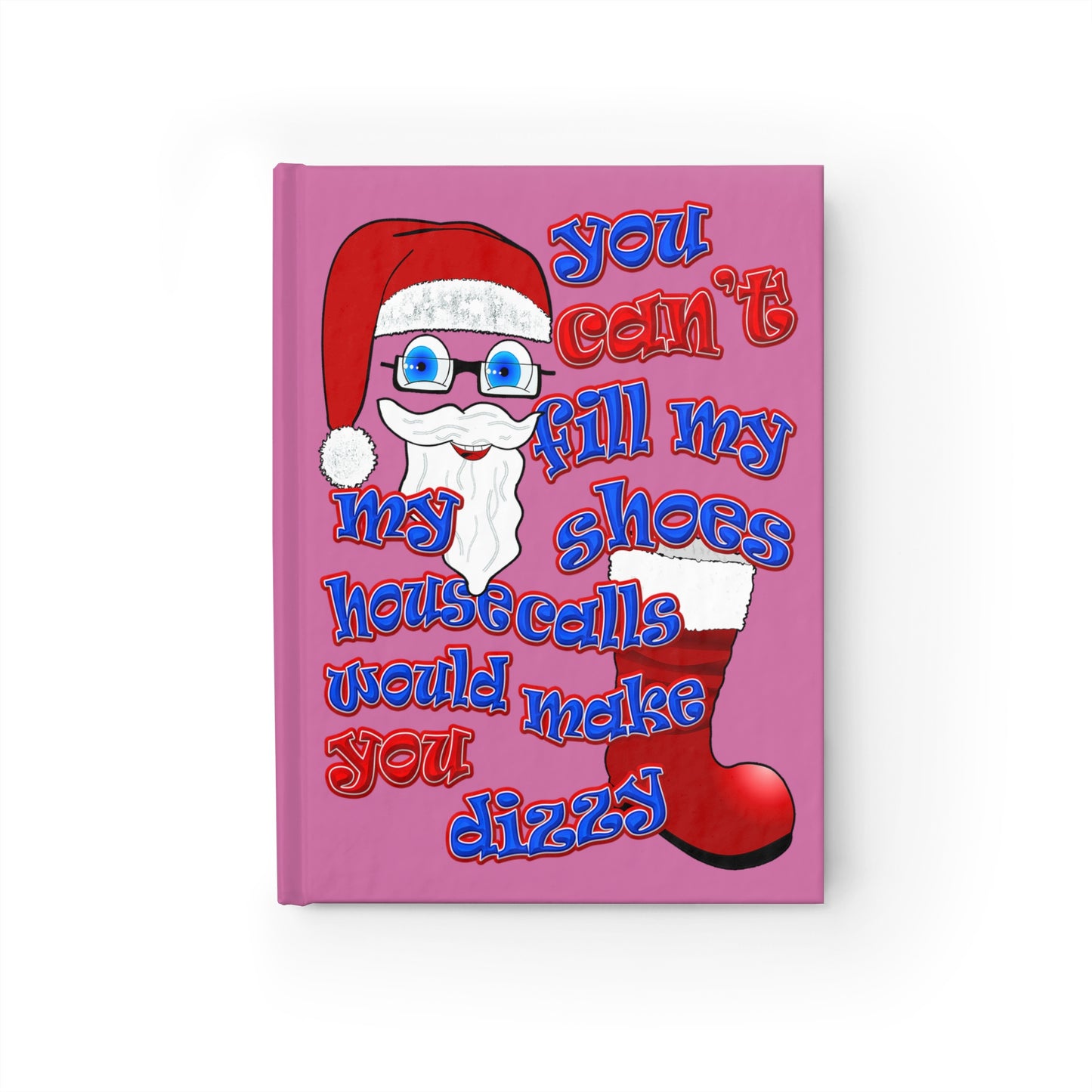 santa's shoes - journal-lined (light pink)