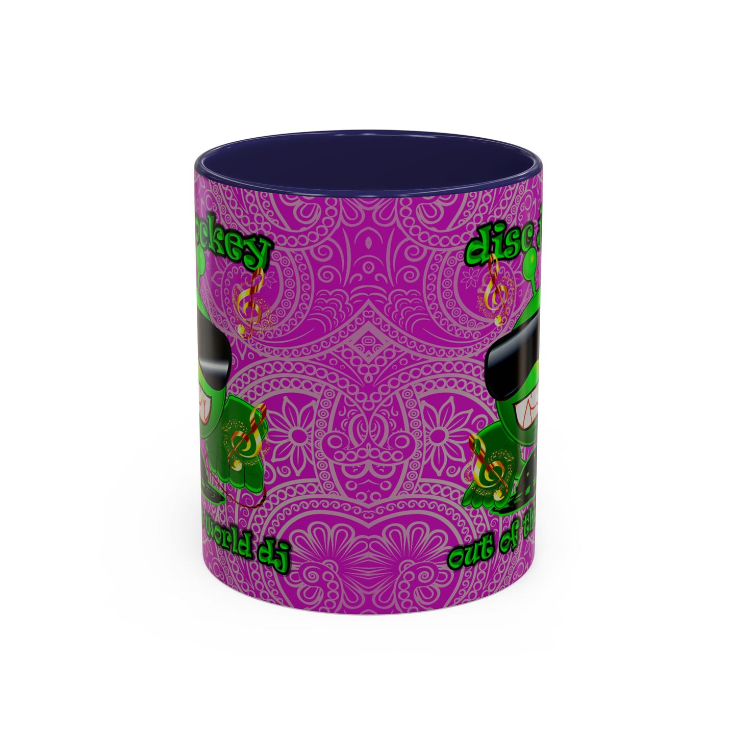 disc jockey - Accent Mug (pink swirl)