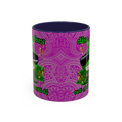 disc jockey - Accent Mug (pink swirl)