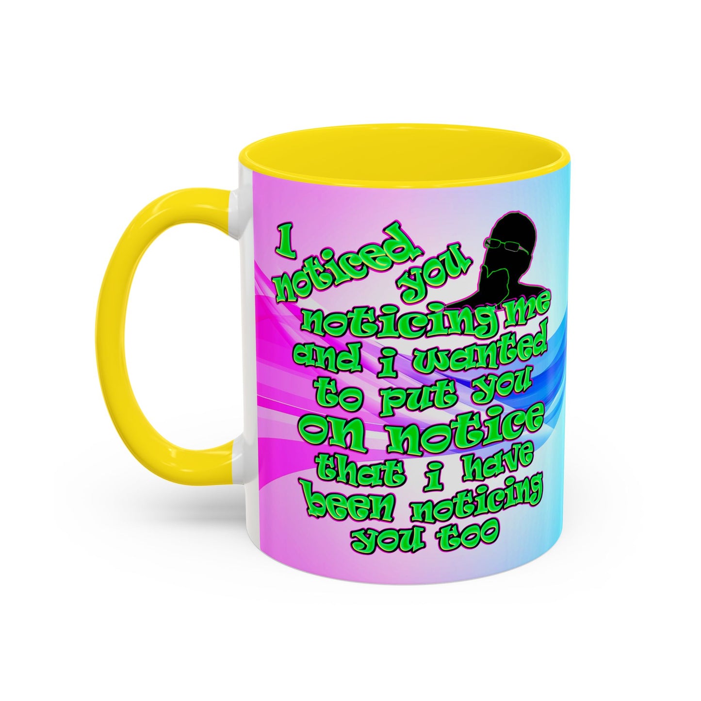 noticed you noticing - Accent Mug (light blue-pink wave)