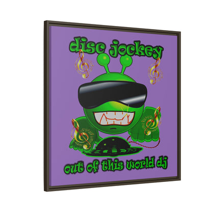 disc jockey - framed canvas art (light purple)