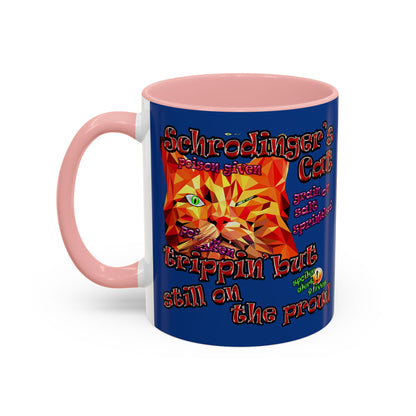 schrodinger's cat - Accent Mug (dark blue)