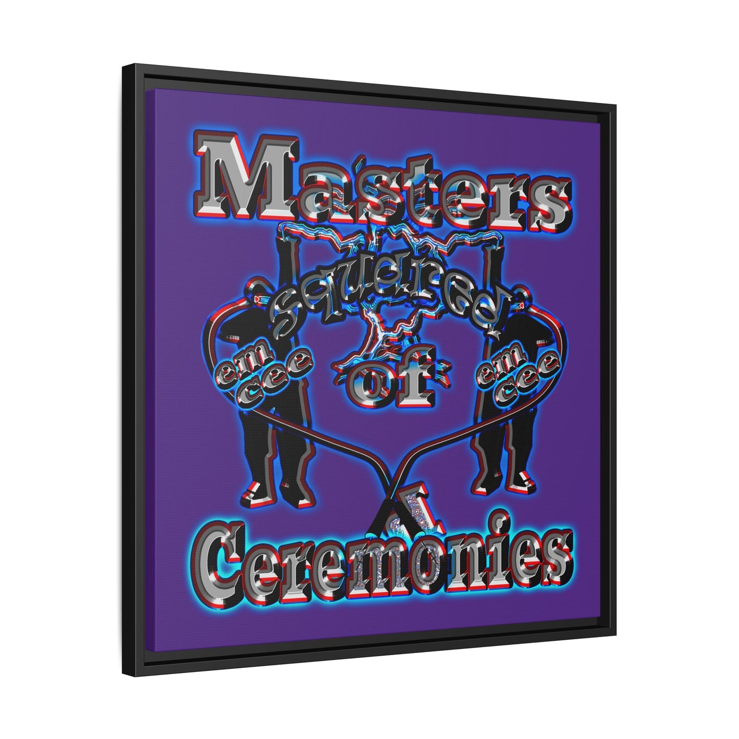 em cee squared - framed canvas art (purple)