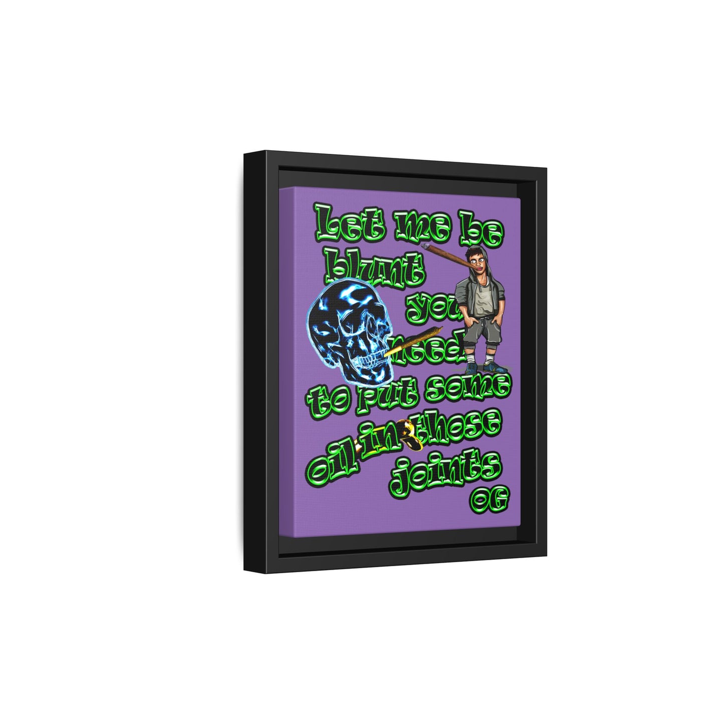 og - framed canvas art (light purple)
