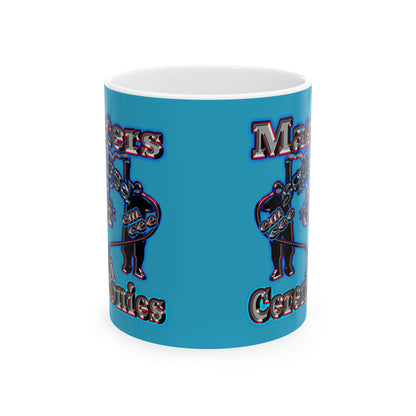 em cee squared - White Mug (turquoise)