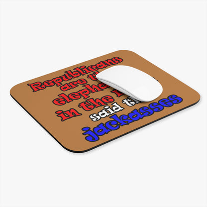 donkeys and elephants - Mouse Pad (Rectangle) (light brown)