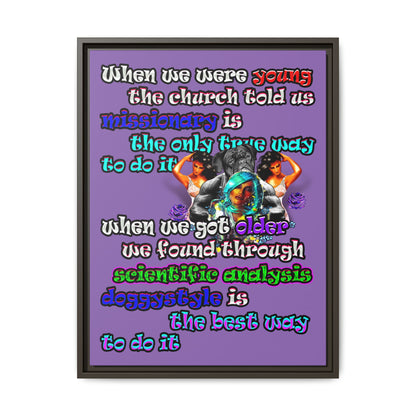 doggystyle - framed canvas art (light purple)