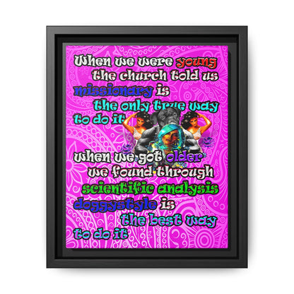 doggystyle - framed canvas art (pink swirl)