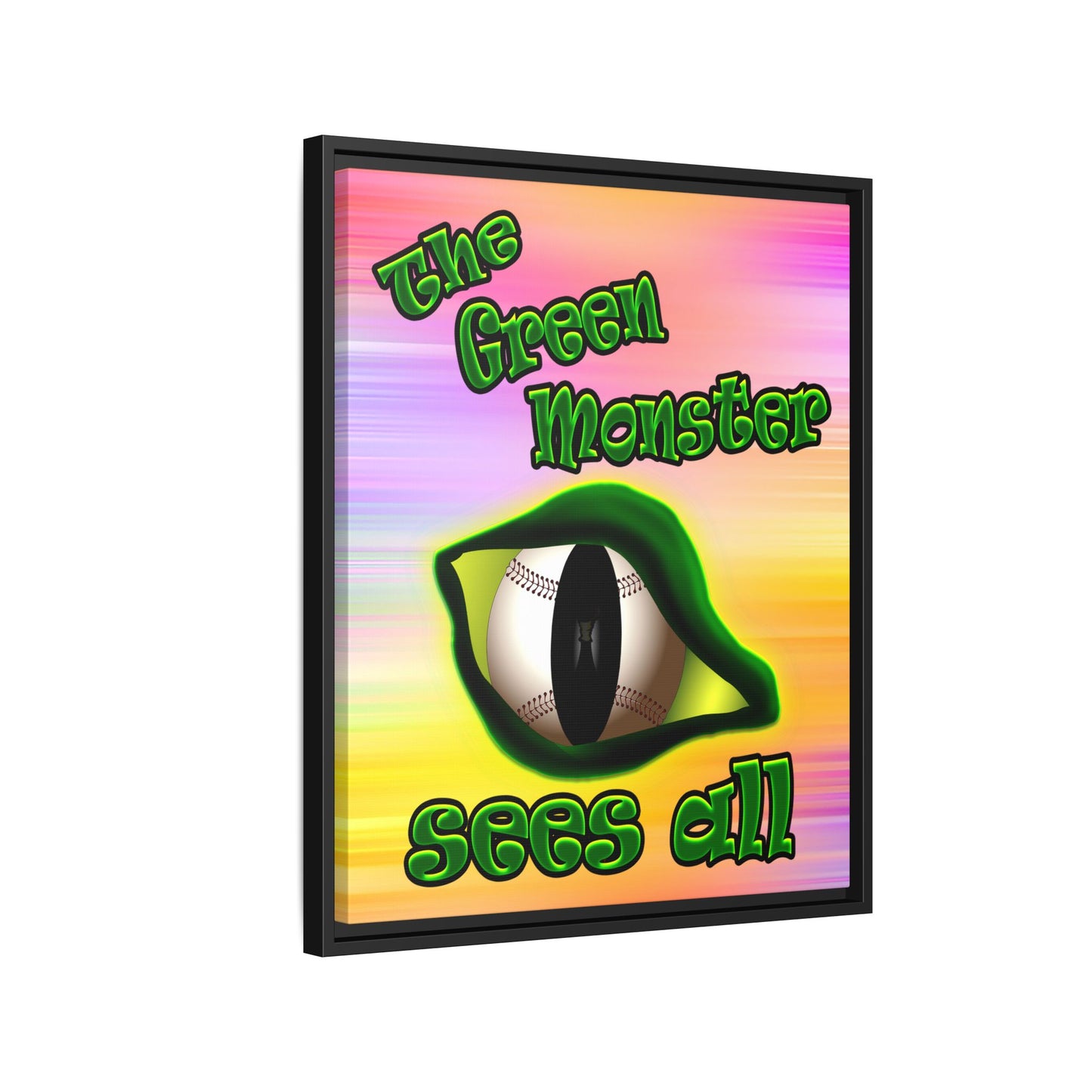 green monster - framed canvas art (color blur)