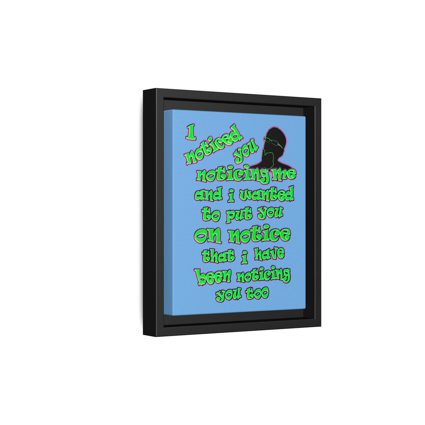 noticed you noticing - framed canvas art (light blue)