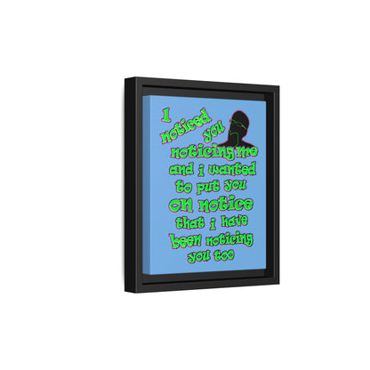 noticed you noticing - framed canvas art (light blue)