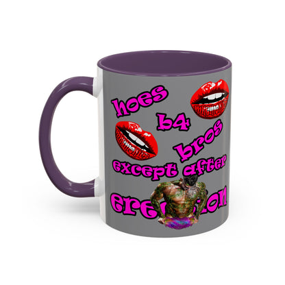 hoes b4 bros - Accent Mug (grey)