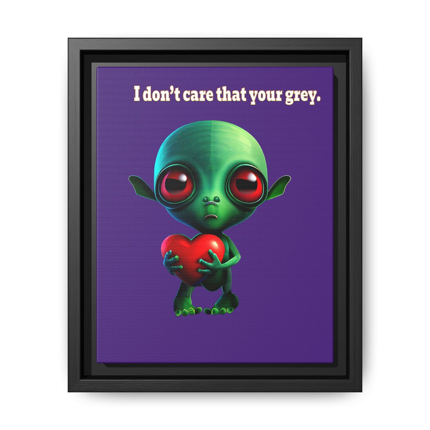 I don't care that your grey - framed canvas art (purple)