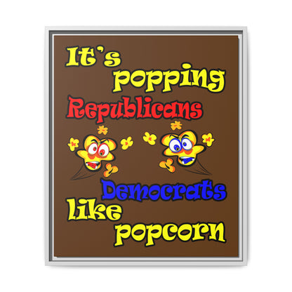 popping like popcorn - framed canvas art (brown)