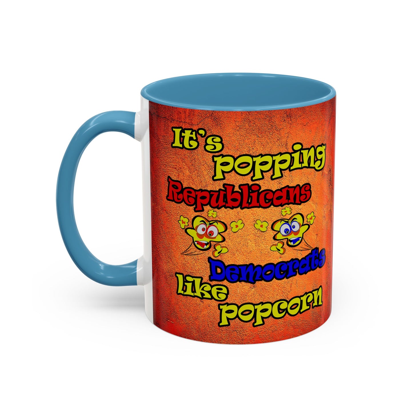 popping like popcorn - Accent Mug (burnt orange)