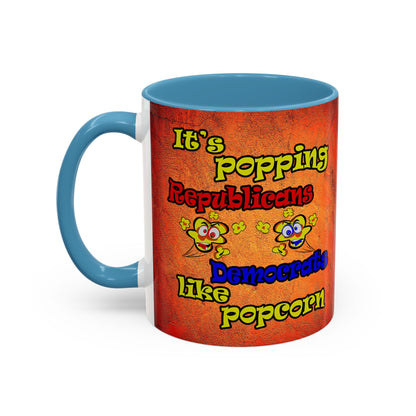 popping like popcorn - Accent Mug (burnt orange)