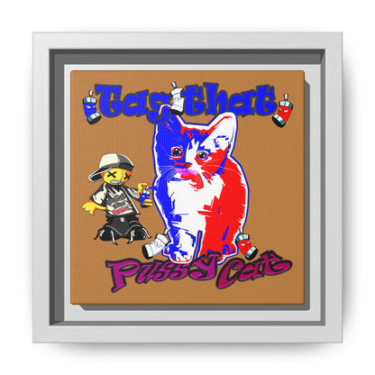 tag that - framed canvas art (light brown)