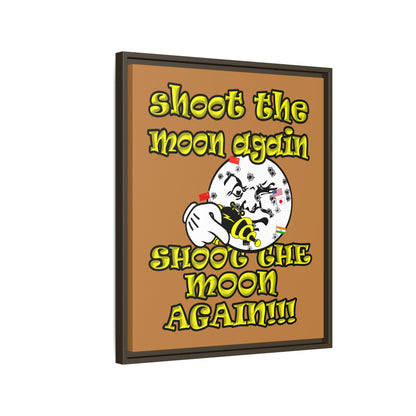 shoot the moon again - framed canvas art (light brown)