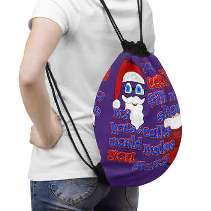 santa's shoes - Drawstring Bag (purple)
