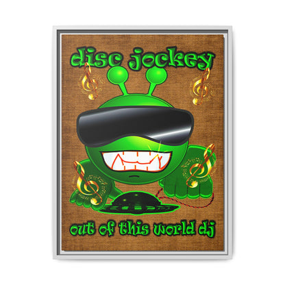 disc jockey - framed canvas art (brown papyrus)
