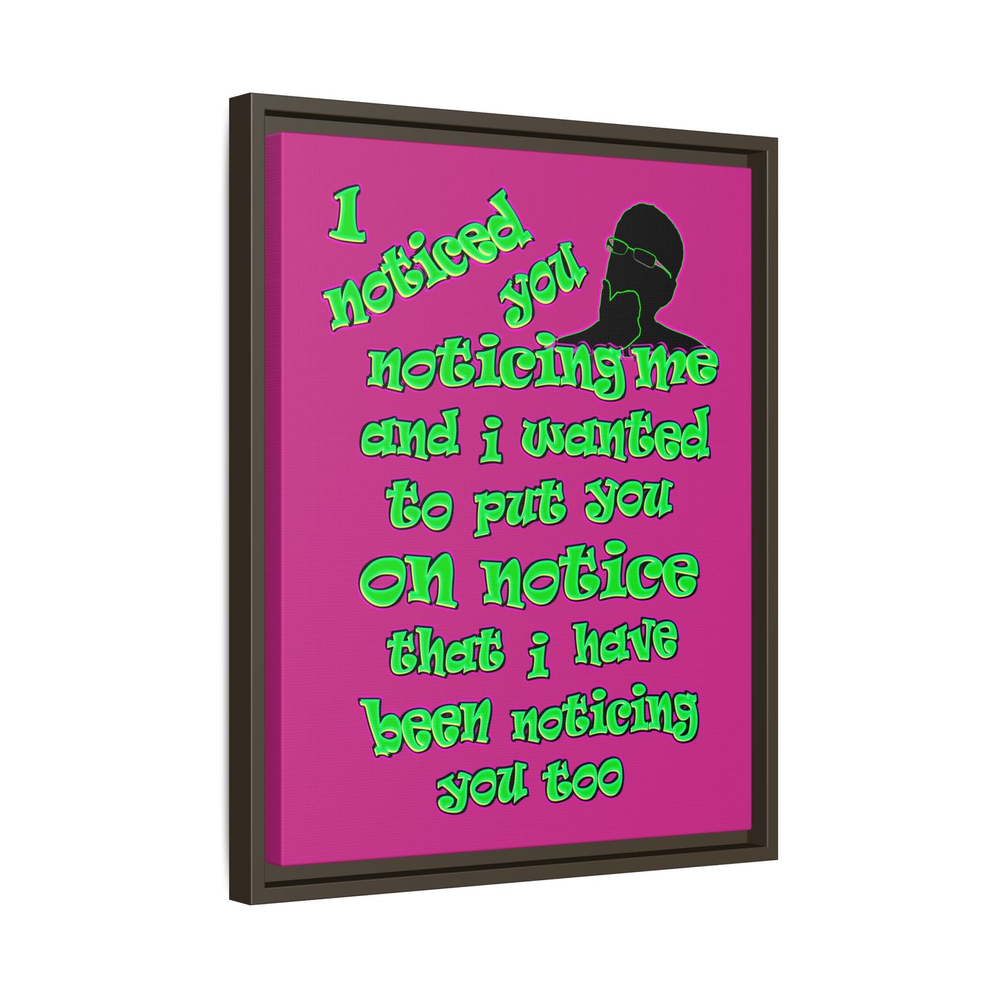 noticed you noticing - framed canvas art (pink)
