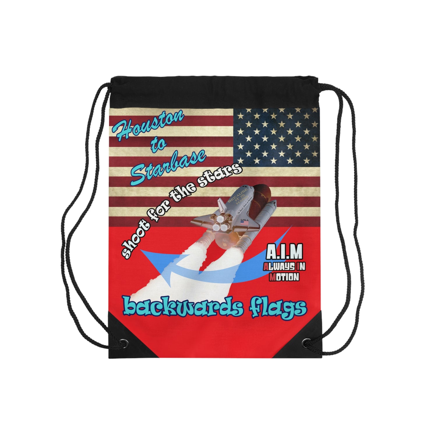 shoot for the stars - Drawstring Bag (red)