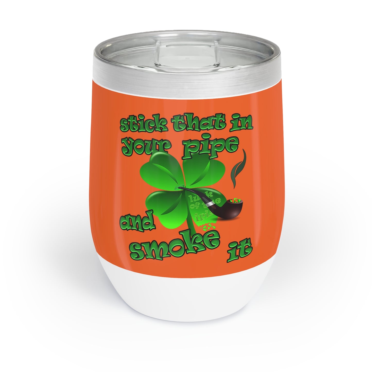 celtics logo - Chill Wine Tumbler (orange)