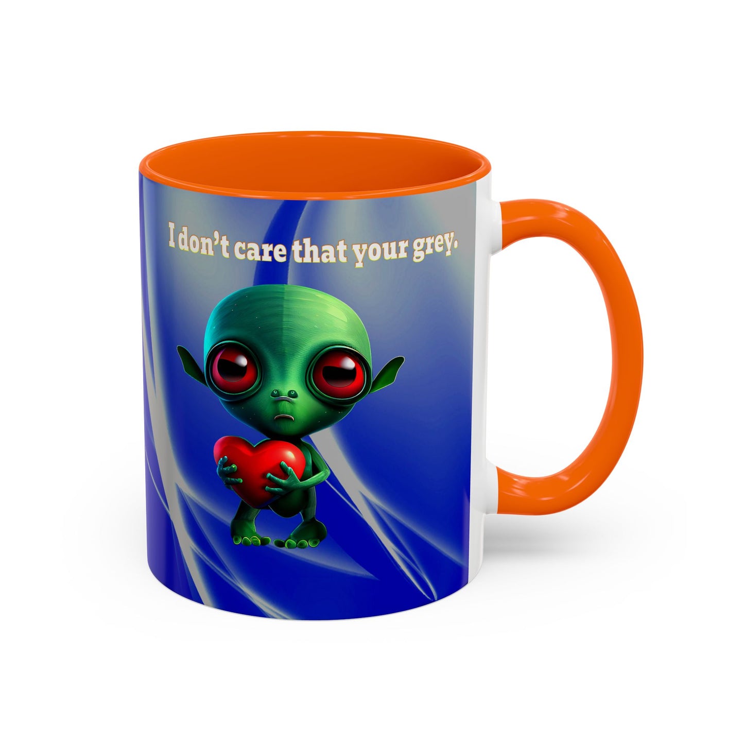 I don't care that your grey - Accent Mug (blue-white wave)