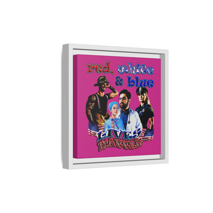 rw&b lives matter - framed canvas art (pink)