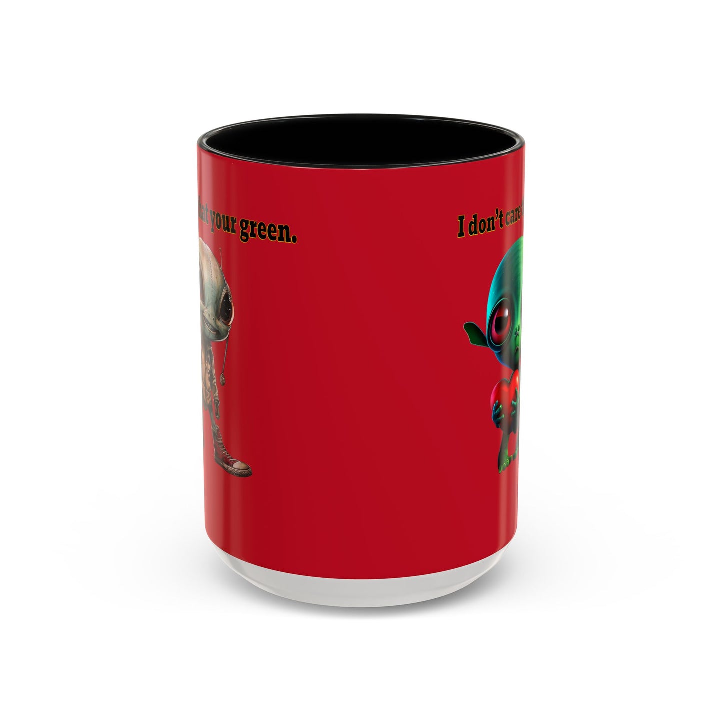 I don't care that your grey - Accent Mug (dark red)