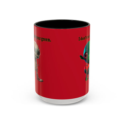 I don't care that your grey - Accent Mug (dark red)
