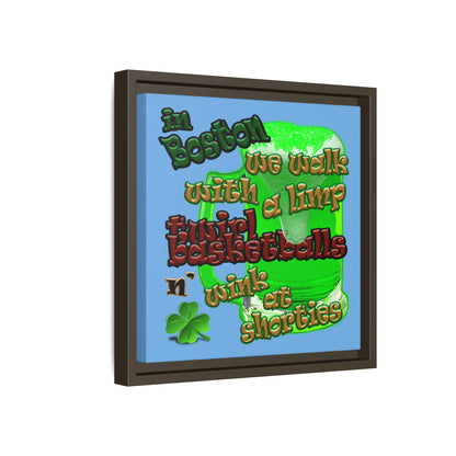 celtics logo - framed canvas art (light blue)