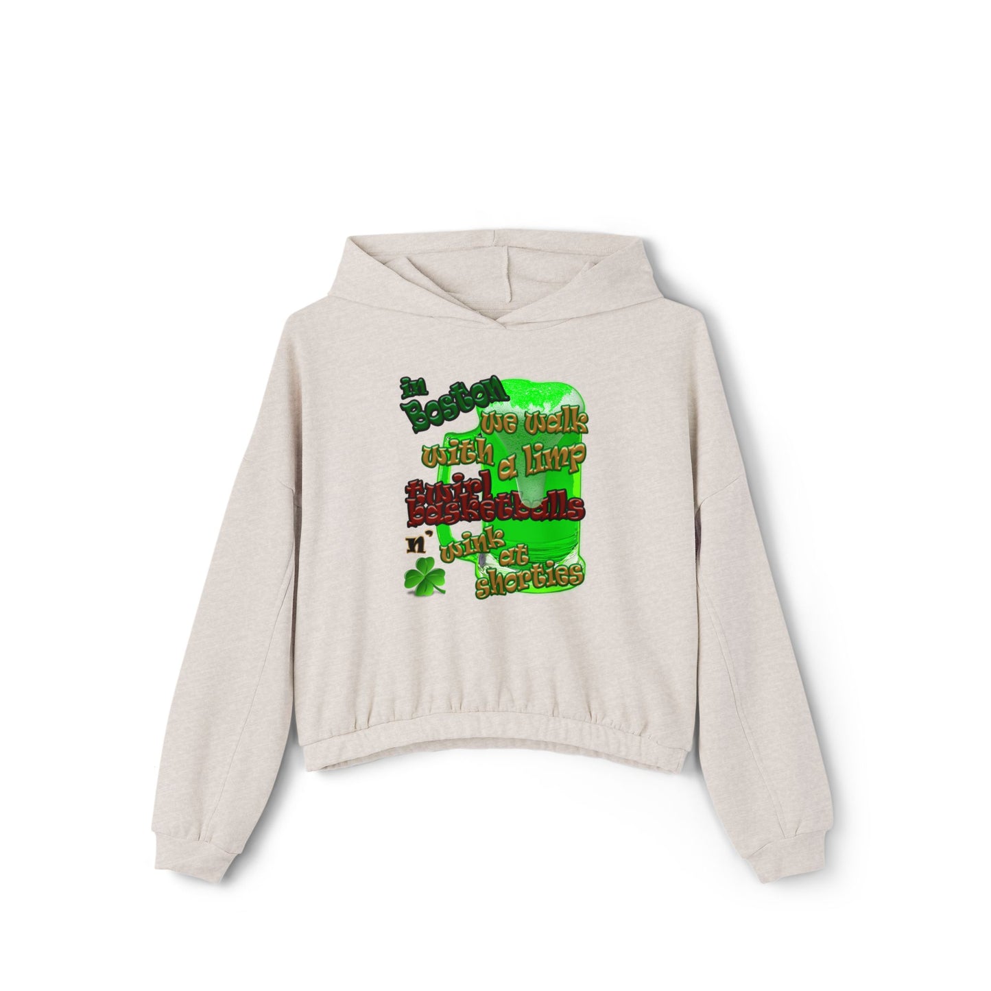celtics logo - Women's Cinched Bottom Hoodie