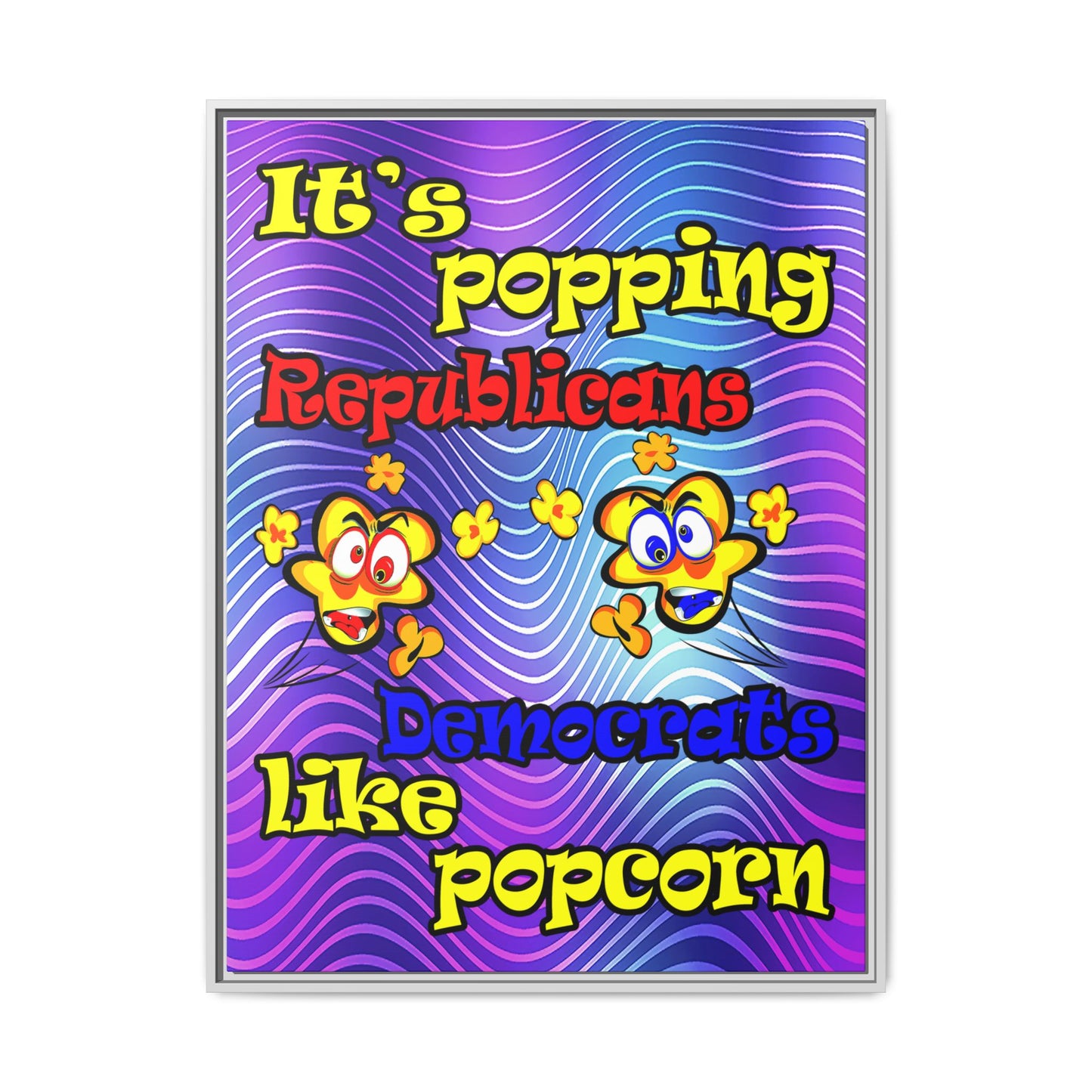 popping like popcorn - framed canvas art (purple wave)