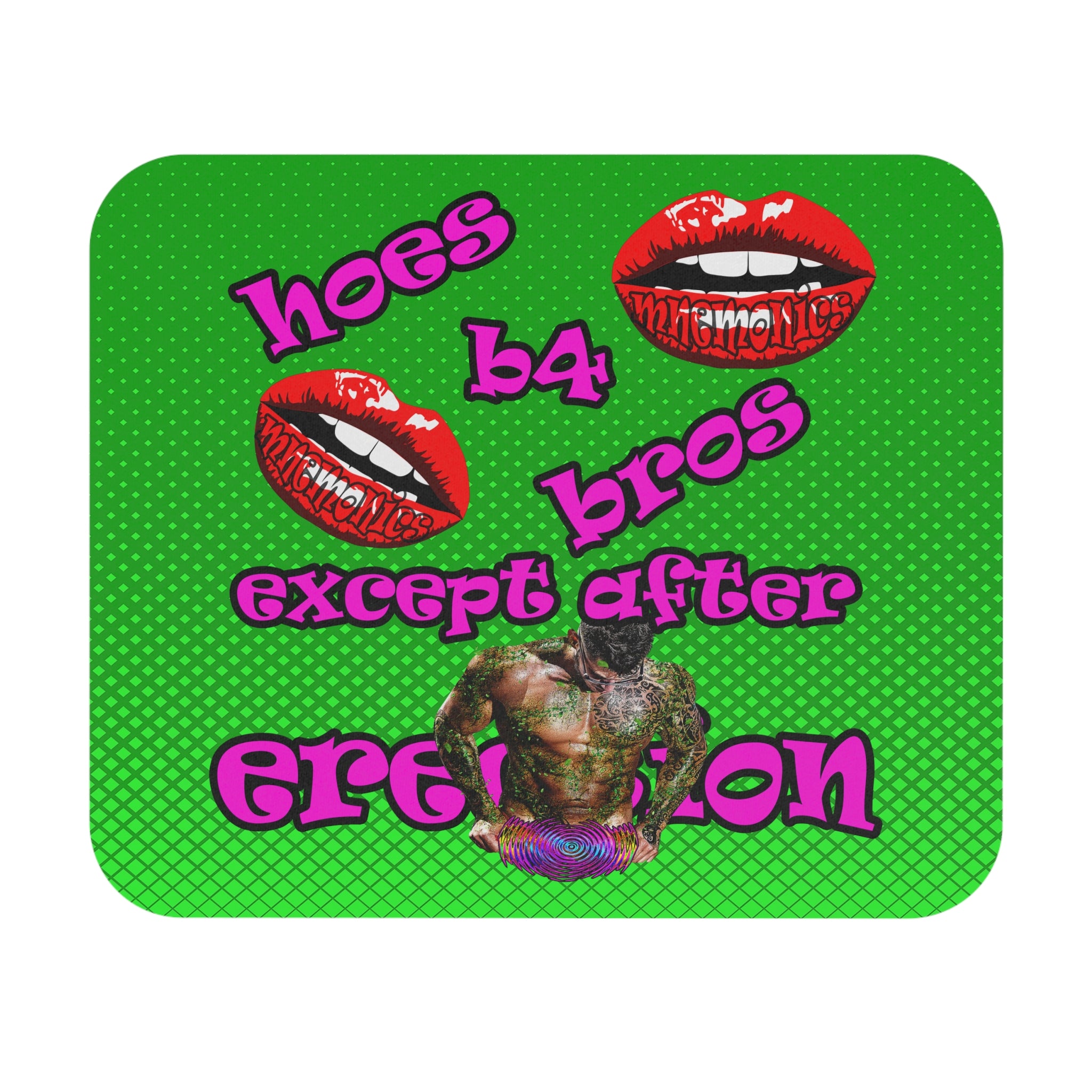 hoes b4 bros - Mouse Pad (Rectangle) (logo green)
