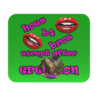 hoes b4 bros - Mouse Pad (Rectangle) (logo green)