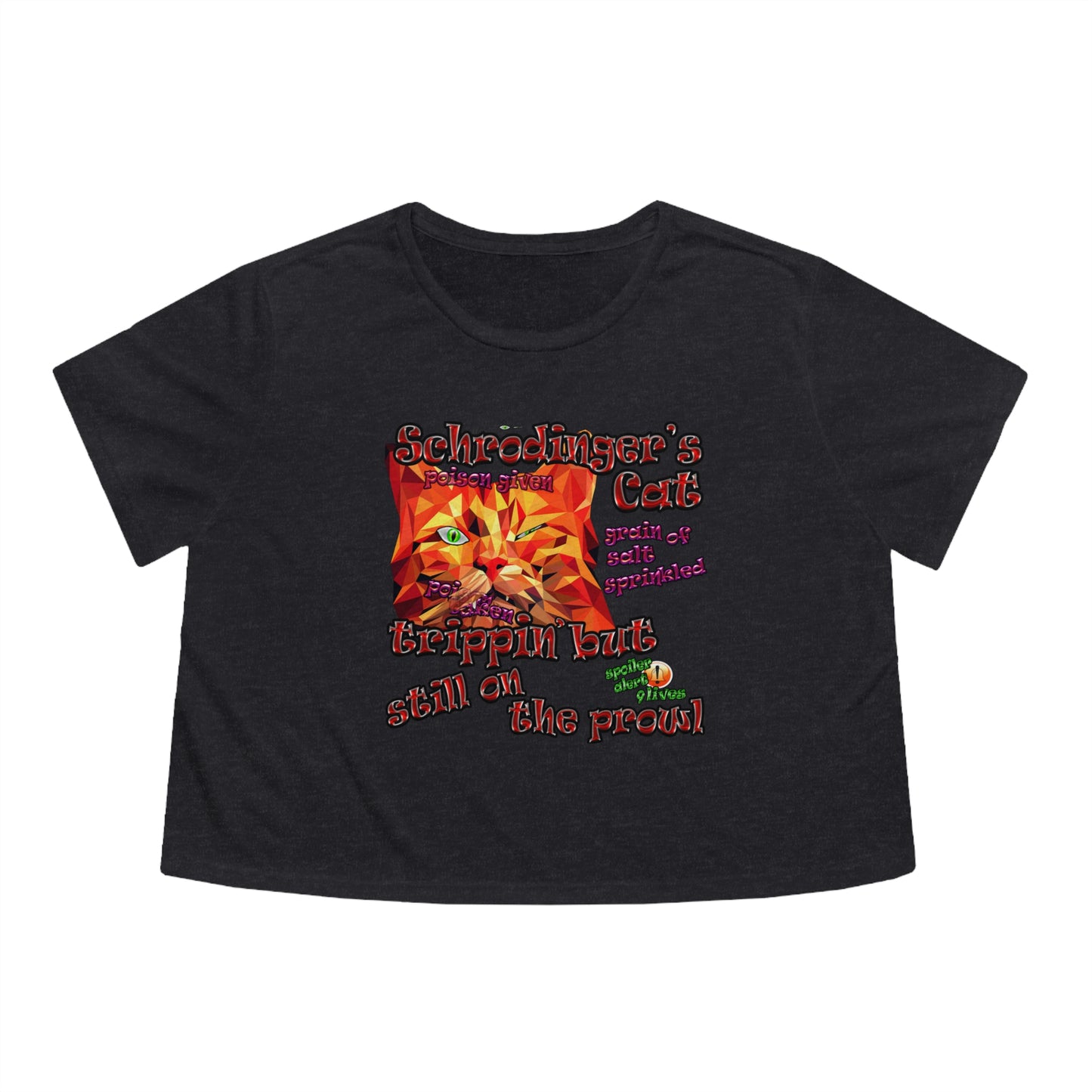 schrodinger's cat - Women's Flowy Cropped Tee