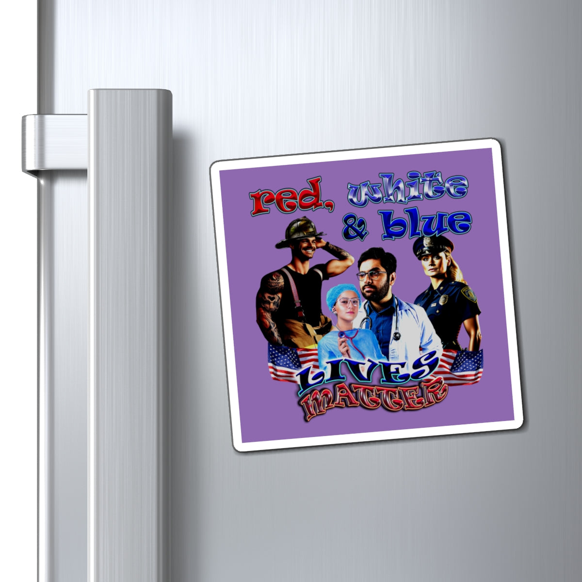 rw&b lives matter - Magnets - (light purple)