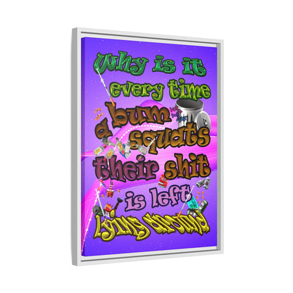 the bum's shit - framed canvas art (purple-pink wave)