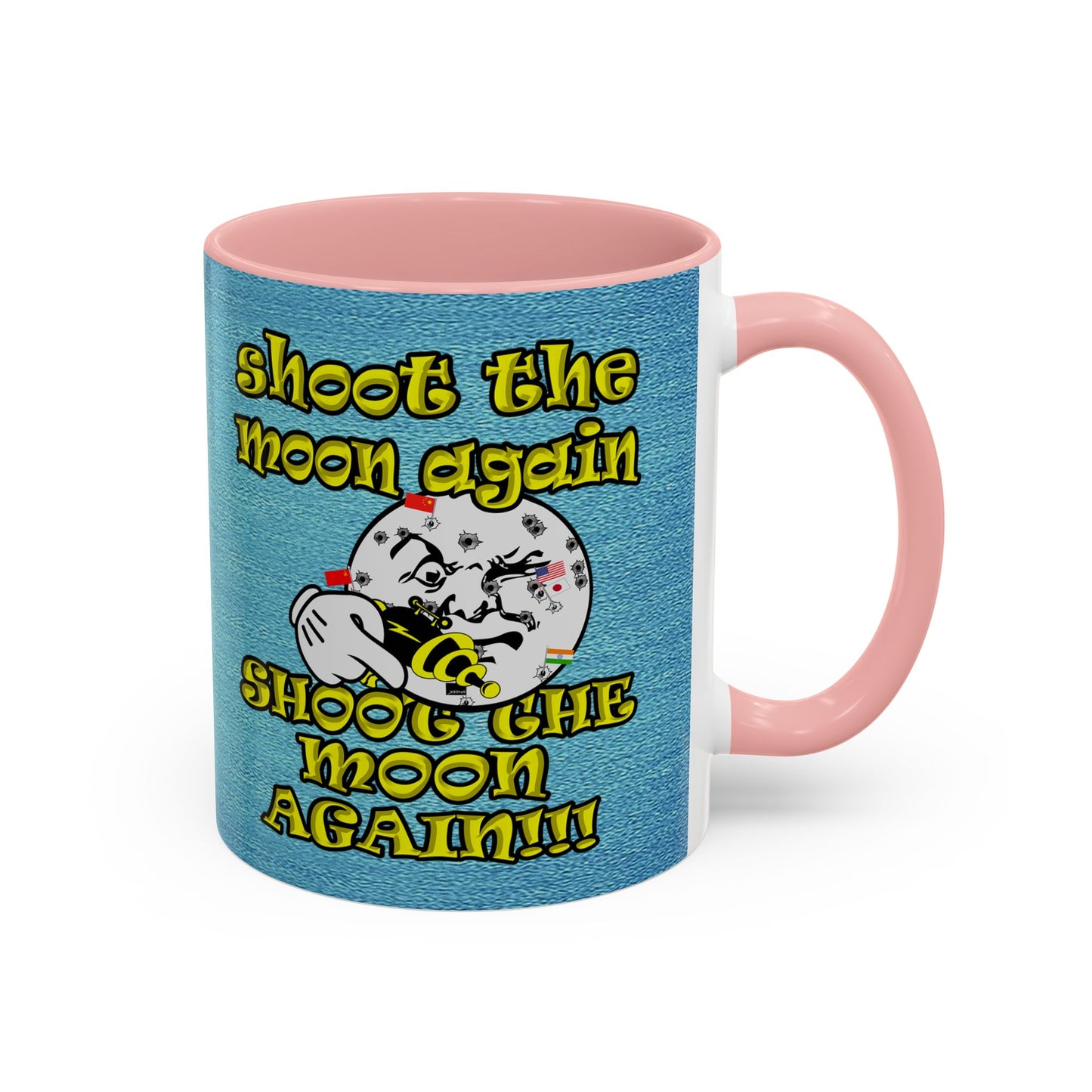 shoot the moon again - Accent Mug (faded blue)