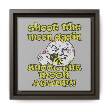 shoot the moon again - framed canvas art (light grey)