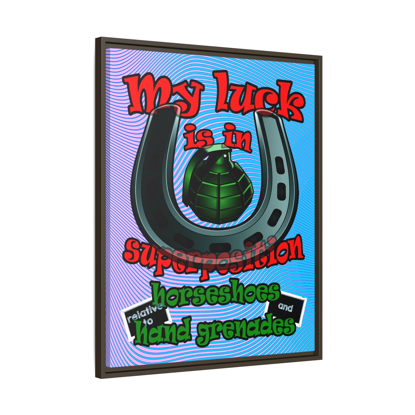 my luck - framed canvas art (light blue-purple wave)