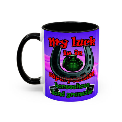 my luck - Accent Mug (purple-pink wave)