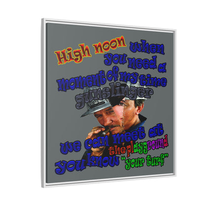 high noon - framed canvas art (dark grey)