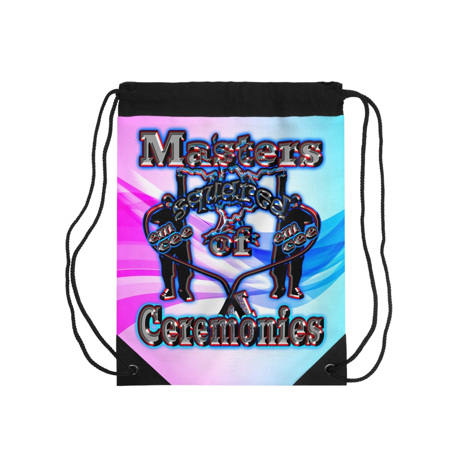 em cee squared - Drawstring Bag (light blue-pink wave)