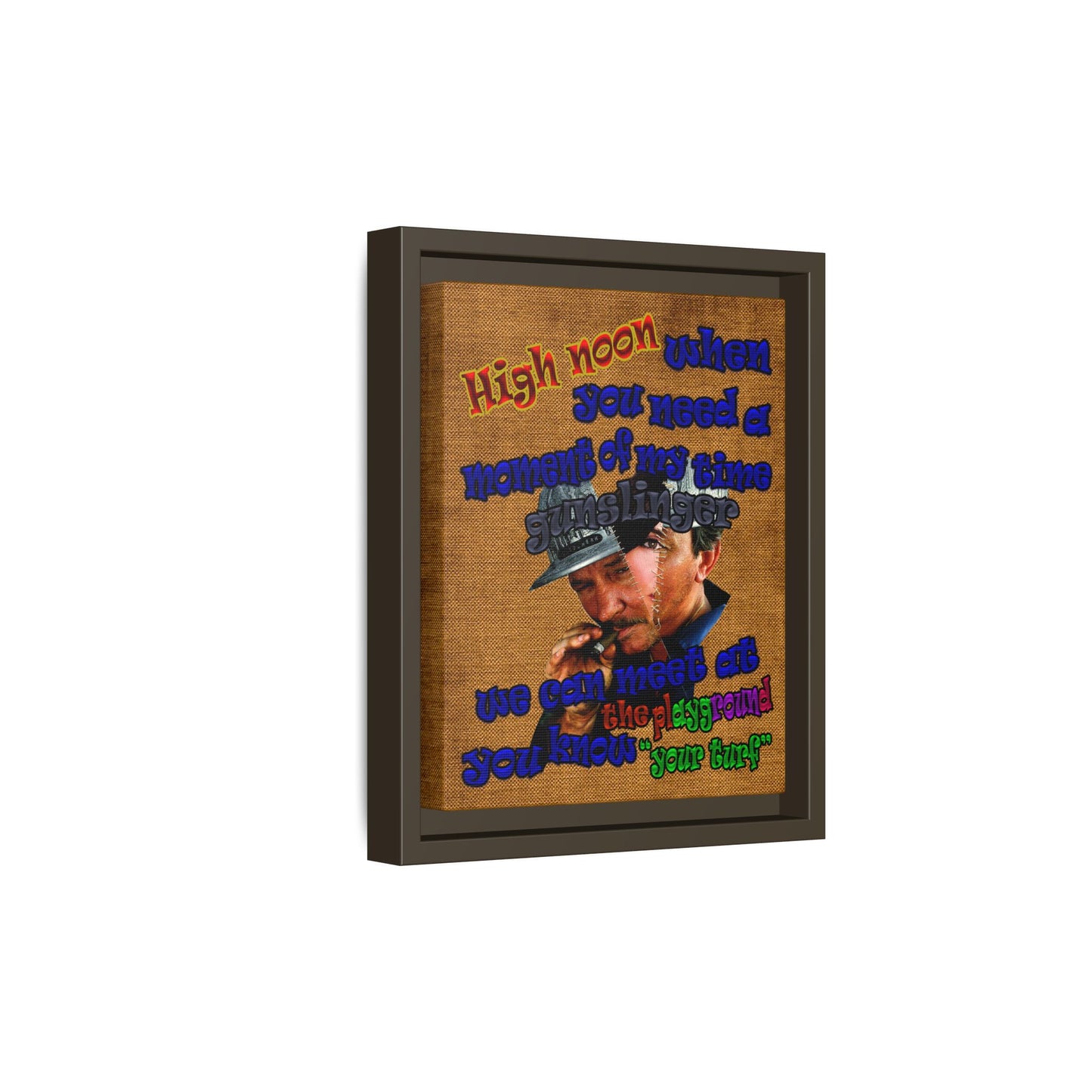 high noon - framed canvas art (brown papyrus)
