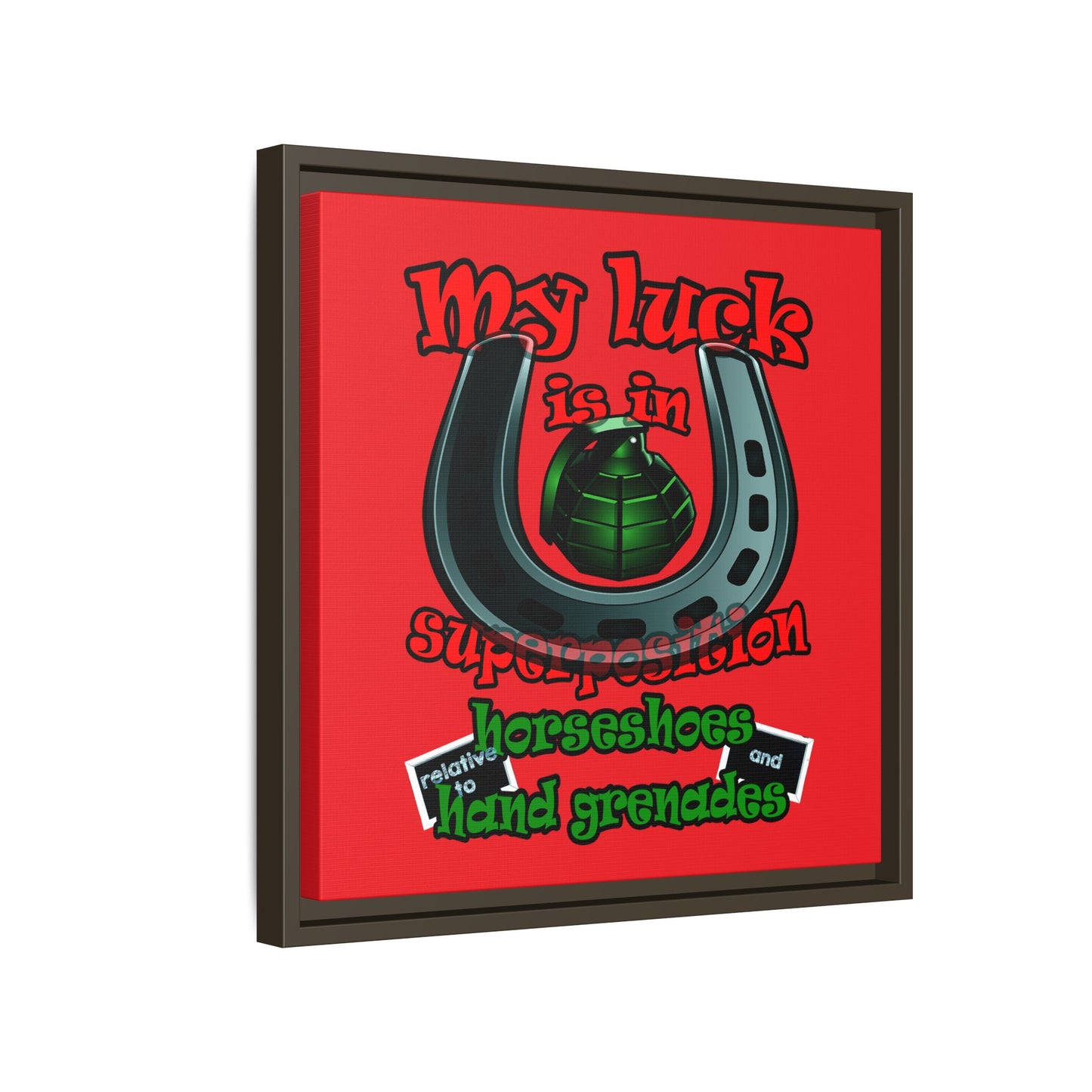 my luck - framed canvas art (red)