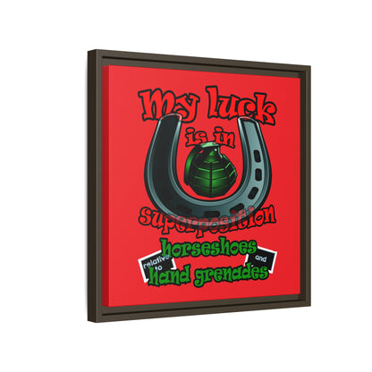my luck - framed canvas art (red)