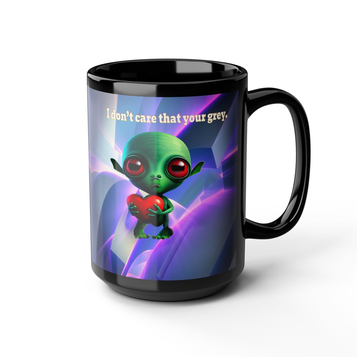 I don't care that your grey - Black Mug (grey-pink wave)
